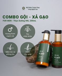 Combo Dầu gội - Xả Gạo For men Thực Dưỡng HKL 200ml