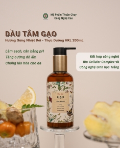 Dầu tắm Gạo - Gừng Nhiệt Đới Thực Dưỡng HKL