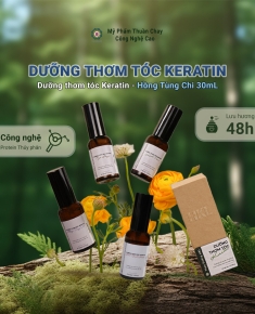 Dưỡng Thơm Tóc Keratin - Tinh Dầu Hồng Tùng Chi Thực Dưỡng HKL 30ml 