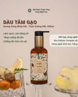 Dầu tắm Gạo - Gừng Nhiệt Đới Thực Dưỡng HKL