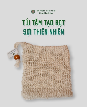 Túi tắm tạo bọt sợi thiên nhiên - Thực Dưỡng HKL