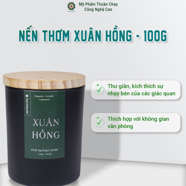 Nến Thơm Xuân Hồng - Thực Dưỡng HKL 100g