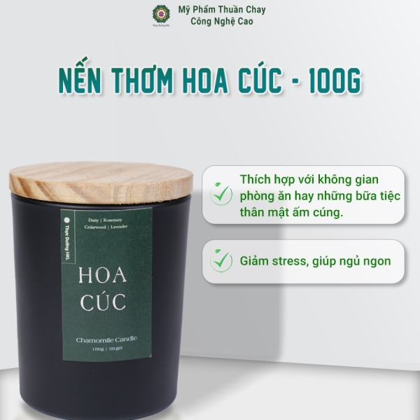 Nến Thơm Hoa Cúc - Thực Dưỡng HKL 100g