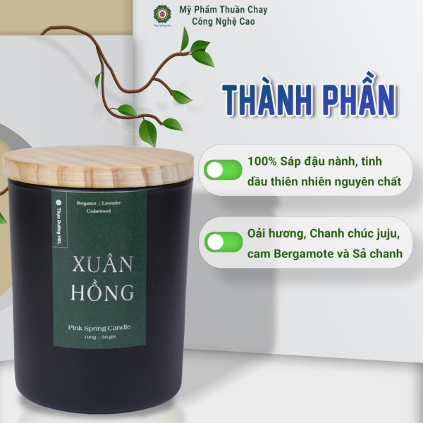 Nến Thơm Xuân Hồng - Thực Dưỡng HKL 100g