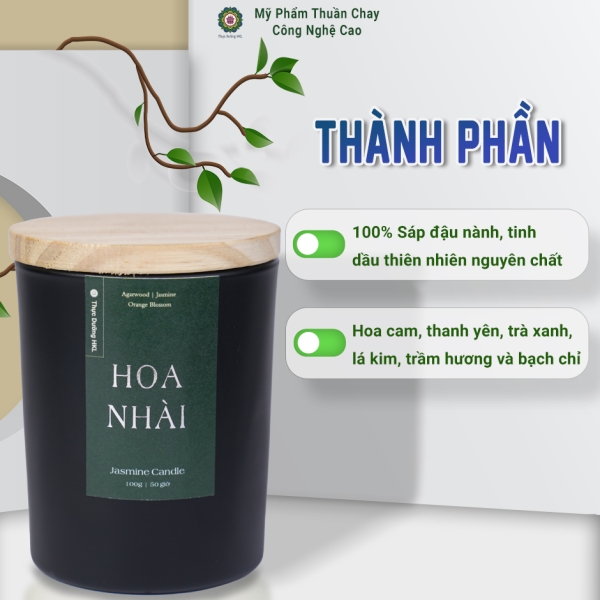 Nến Thơm Hoa Nhài - Thực Dưỡng HKL 100g
