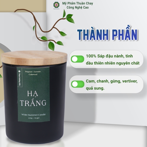 Nến Thơm Hạ Trắng - Thực Dưỡng HKL 100g