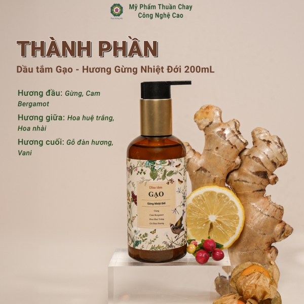 Dầu tắm Gạo - Gừng Nhiệt Đới Thực Dưỡng HKL