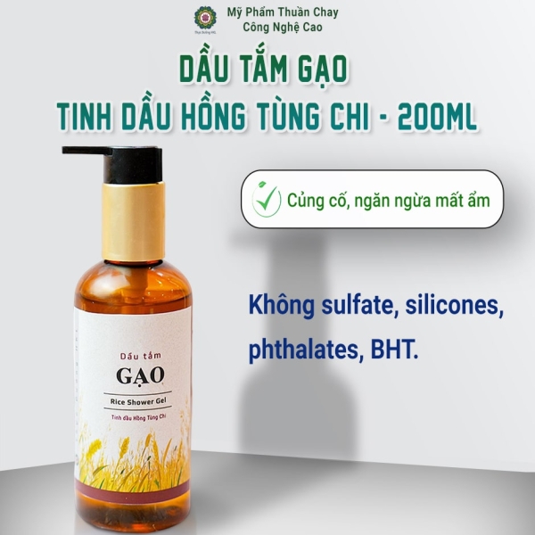 Dầu Tắm Gạo - Tinh Dầu Hồng Tùng Chi Thực Dưỡng HKL 200ml